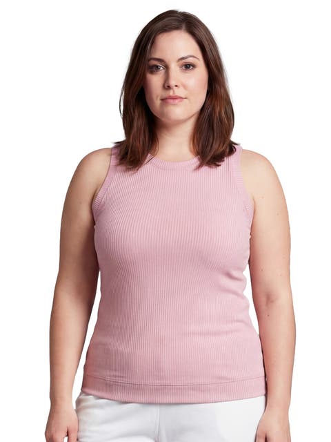 Curvy Basic Ribbed Knit Round Neck Sleeveless Tank Top