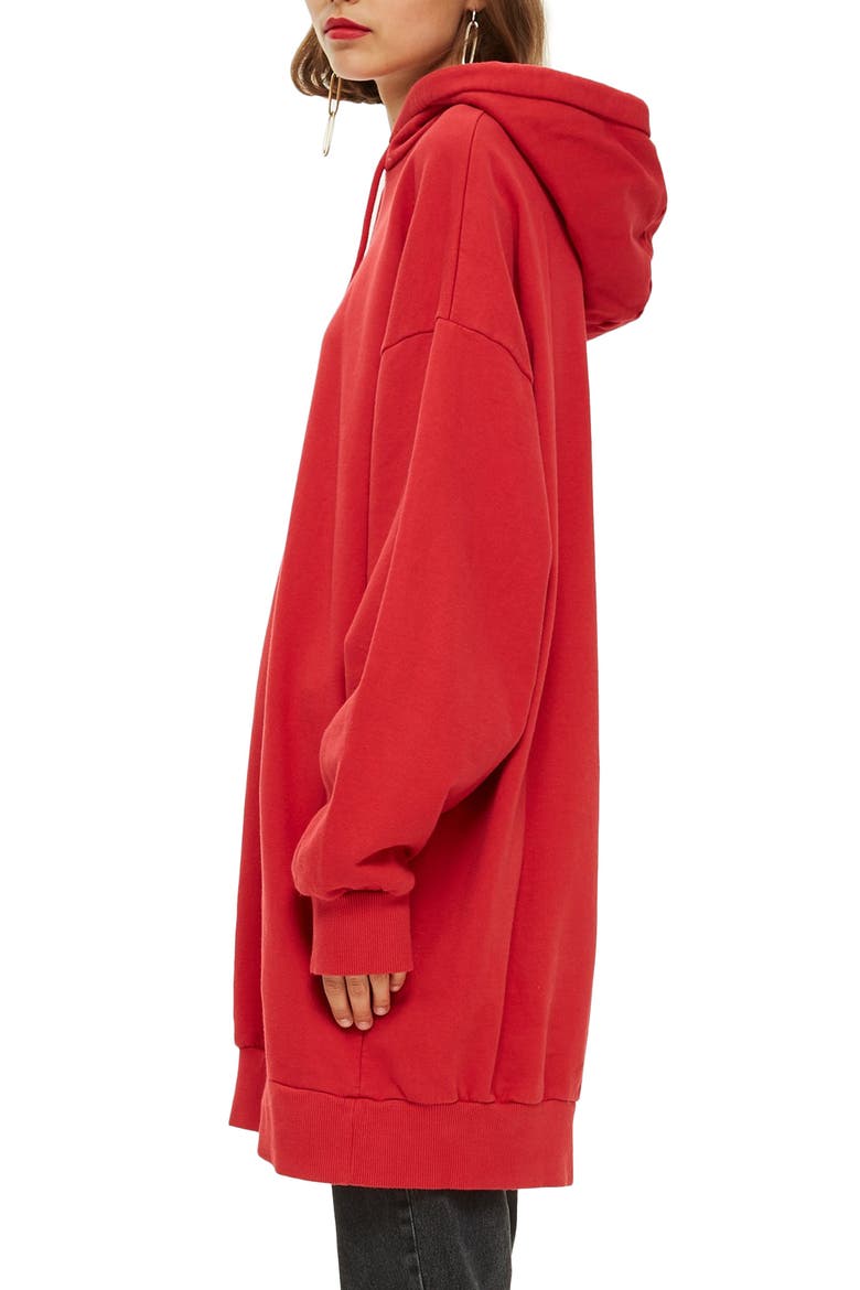 Longline Hoodie, Alternate, color, RED