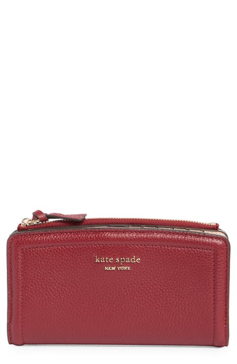 knott pebble leather slim zip wallet