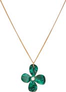 Toolally Daisy Pendant Necklace - Emerald Pearl