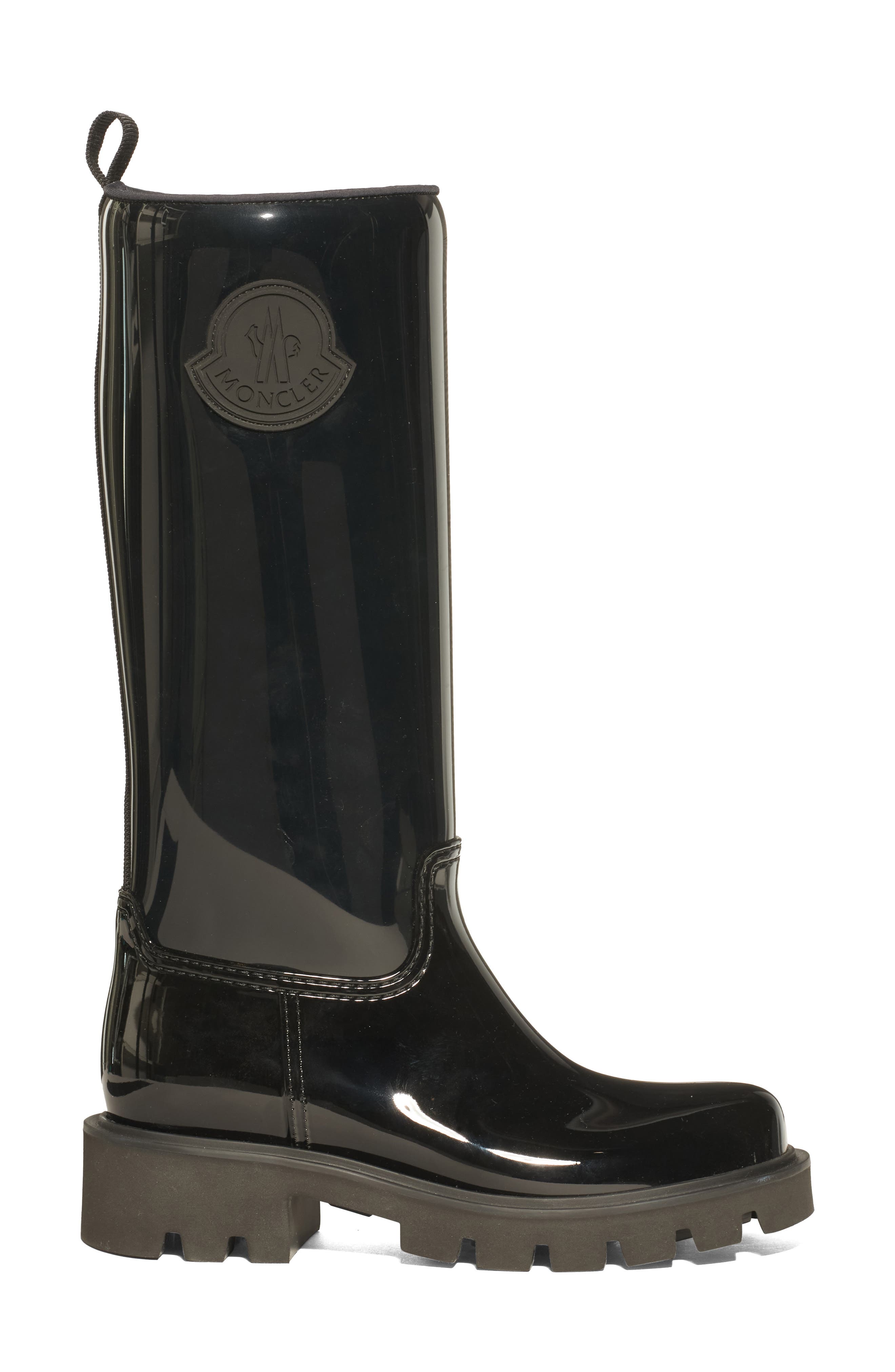 Moncler Kickstream Waterproof Knee High Rain Boot, Alternate, color, Black