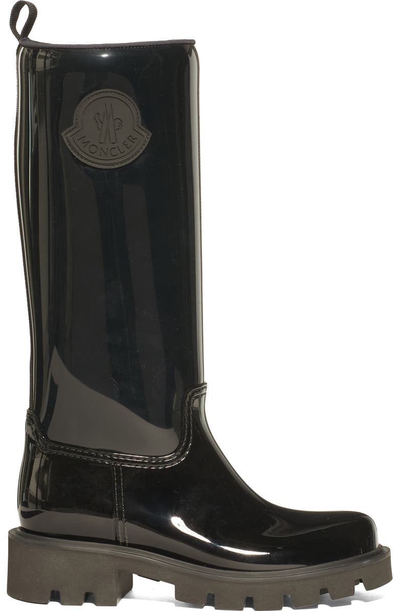 Moncler Kickstream Waterproof Knee High Rain Boot, Alternate, color, Black