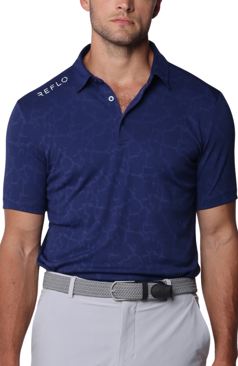 Reflo Yamuna 100% Recycled Material Polo, Main, color, Deep Navy