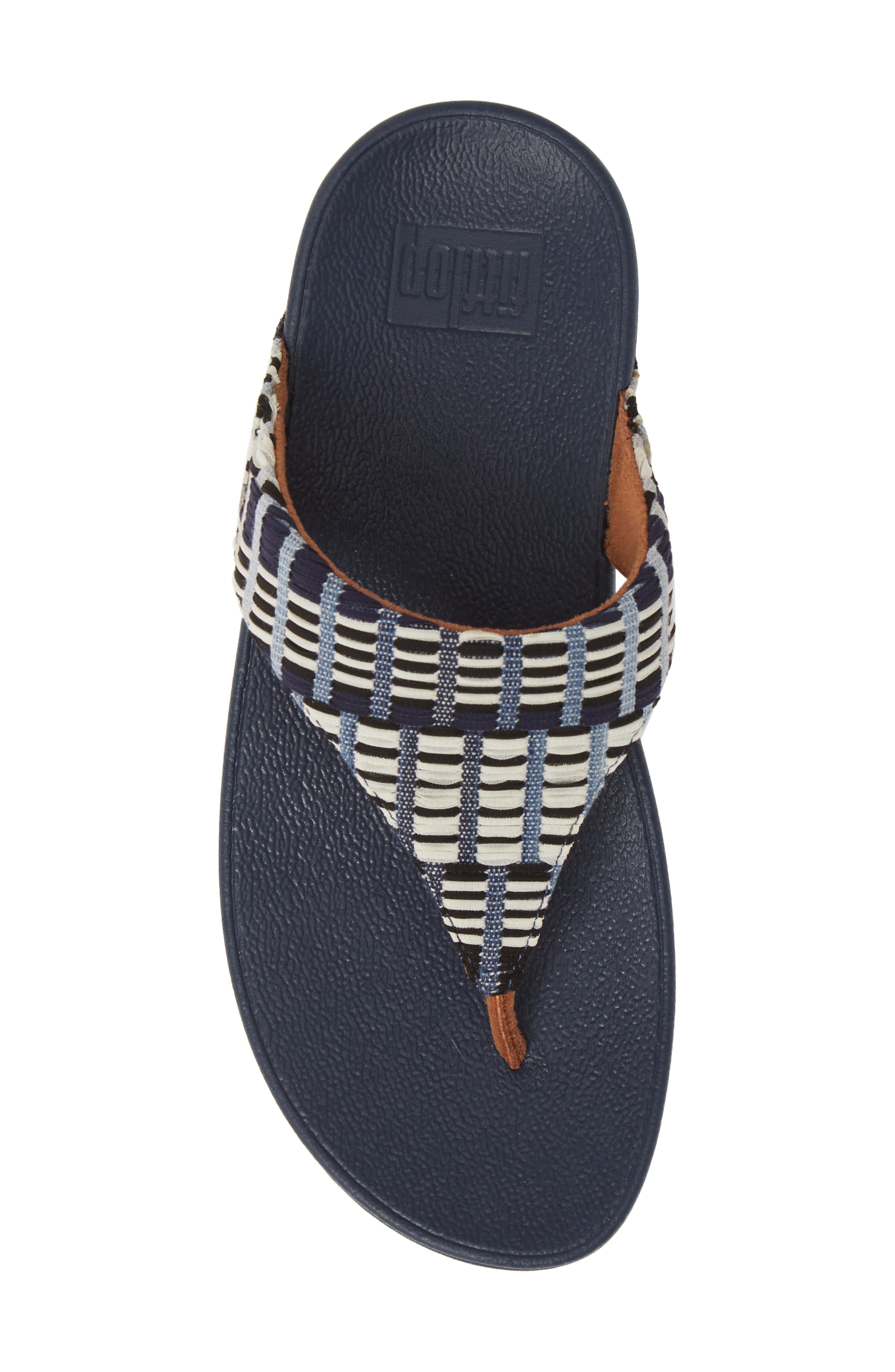 FitFlop Lulu Art Denim Wedge Flip Flop, Alternate, color, 