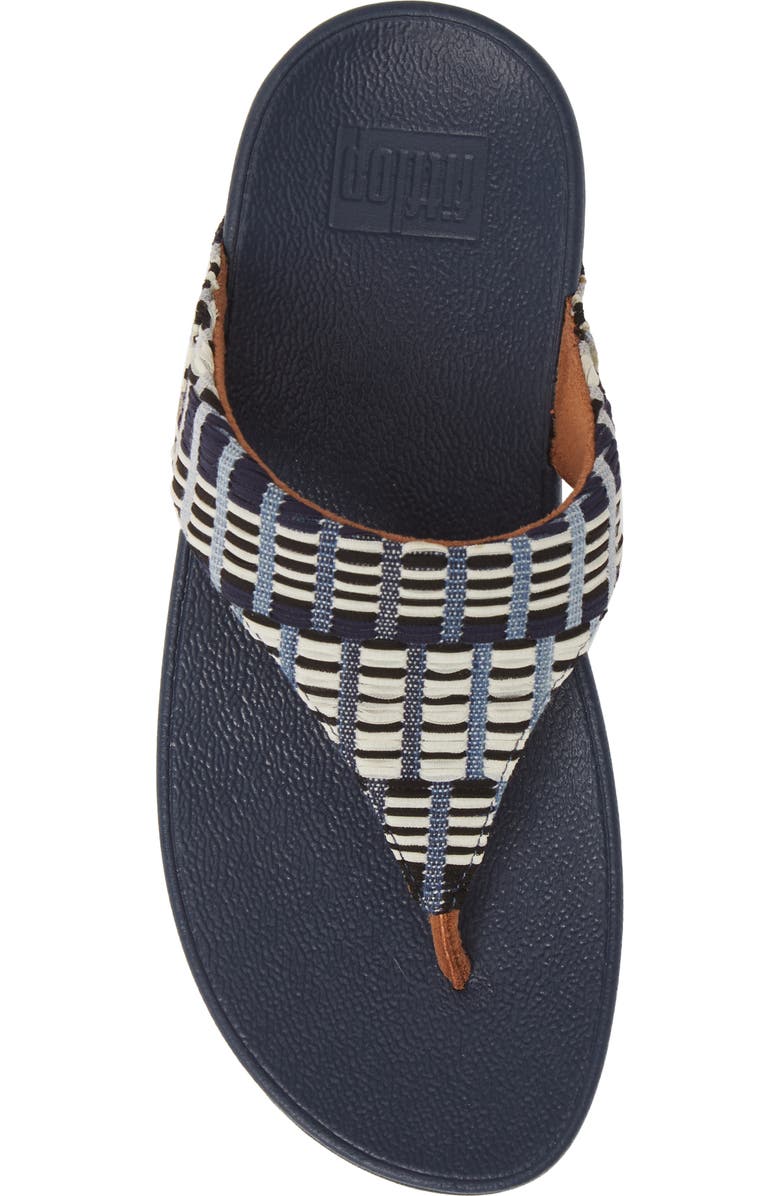 FitFlop Lulu Art Denim Wedge Flip Flop, Alternate, color,