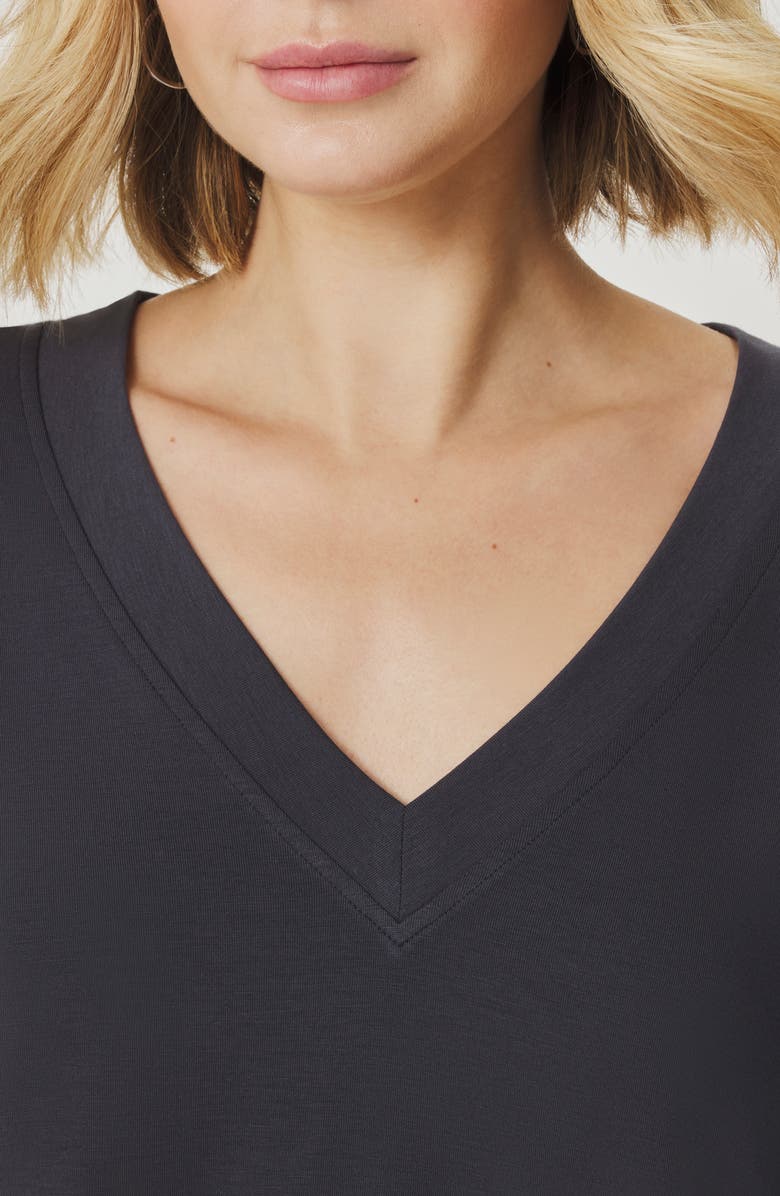 Splendid Kacey V-Neck Short Sleeve T-Shirt, Alternate, color, Lead Grey