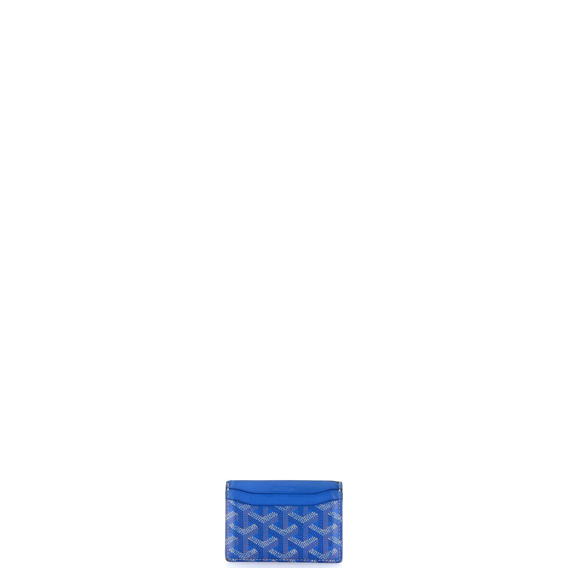 Saint Sulpice Card Holder Coated Canvas, Alternate, color, Blue