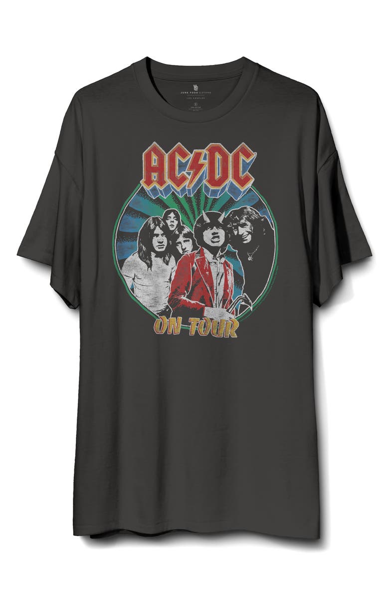 Junk Food AC/DC On Tour Graphic T-Shirt, Alternate, color, Vintage Black