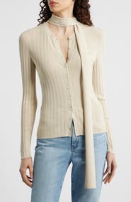 rag & bone Gianna Tie Neck Rib Sweater