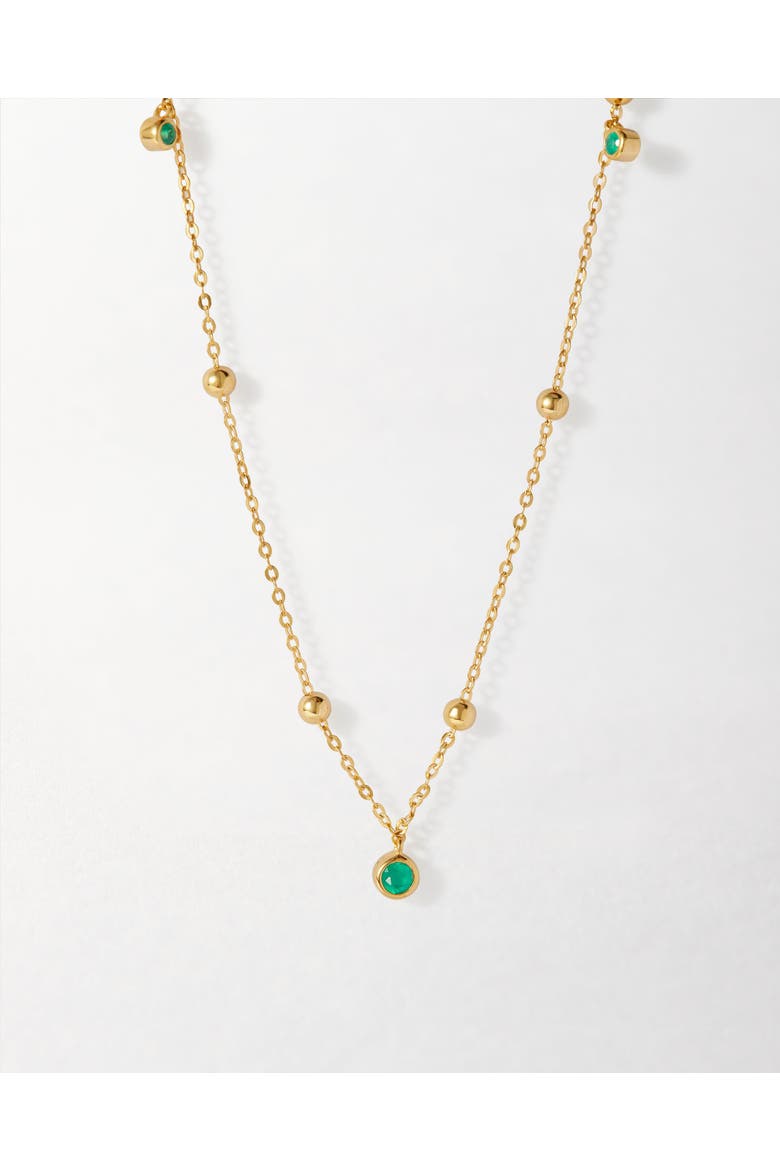 Globe Station Green Onyx Necklace, Main, color, Green Onyx