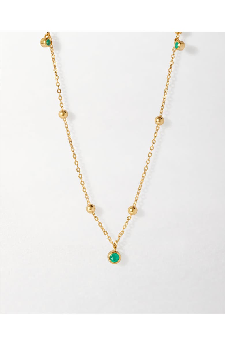 Edge of Ember Globe Station Green Onyx Necklace, Main, color, Green Onyx