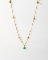 Edge of Ember Globe Station Green Onyx Necklace