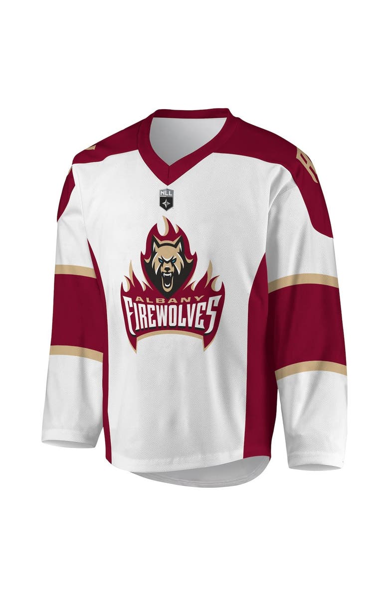 ADPRO Sports Men's White Albany FireWolves Sublimated Replica Jersey, Alternate, color, White