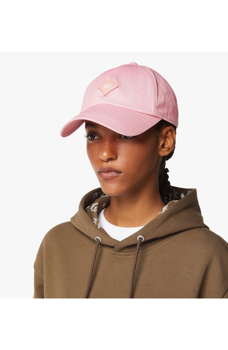 MCM Essential Diamond Cap in Cotton Twill, Alternate, color, Pink