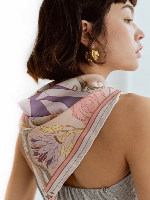 Lost Pattern Nyc The Dreamer Bandana Silk Scarf In Multi