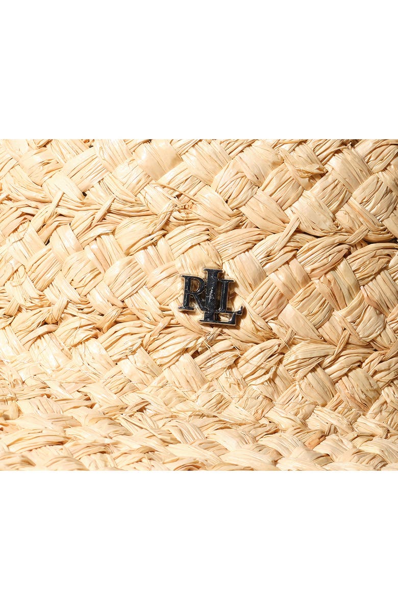 Lauren Ralph Lauren Contrast Trim Raffia Straw Hat, Alternate, color,