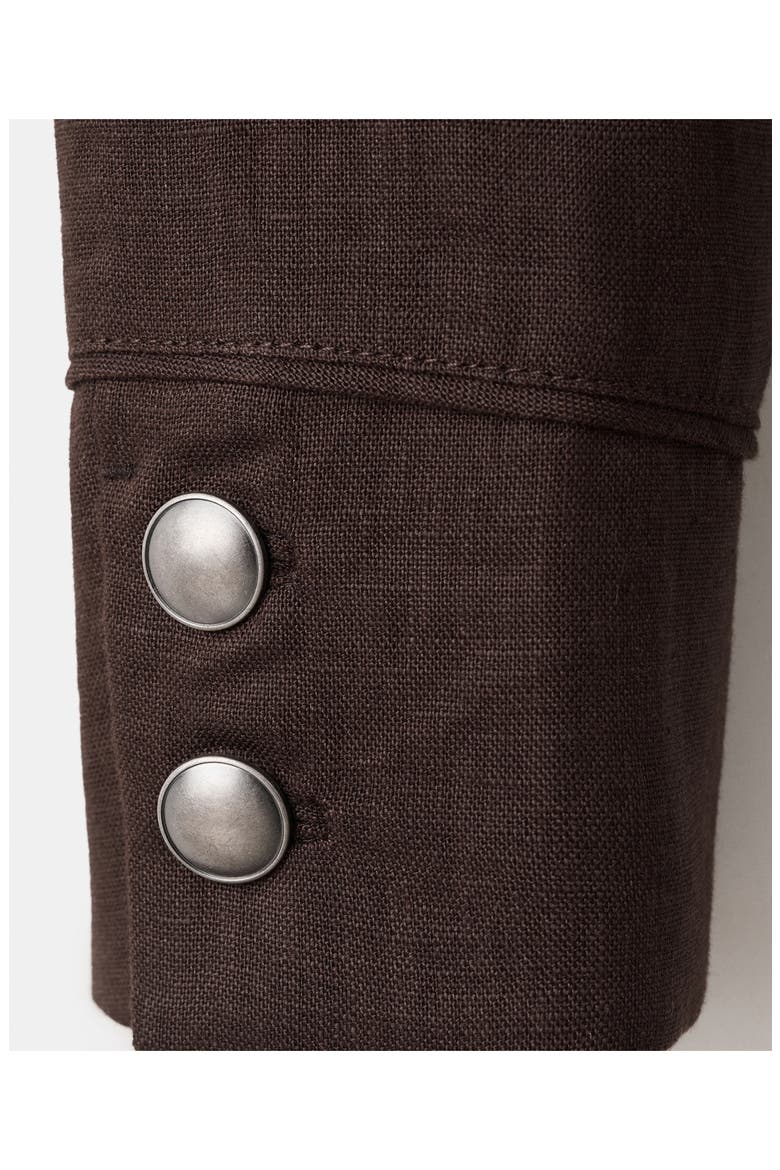 Military Linen Jacket, Alternate, color, CHOCOLATE