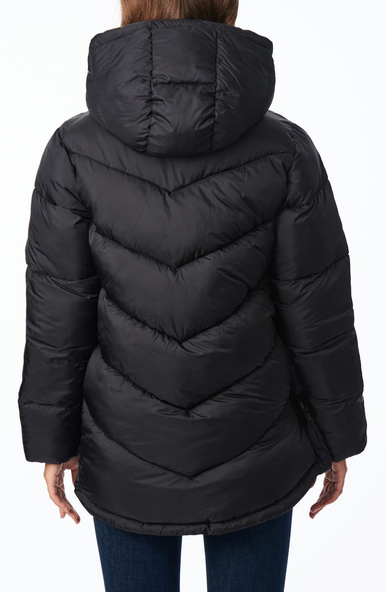 Bernardo Chevron Quilted Water Resistant Puffer Coat, Alternate, color, 