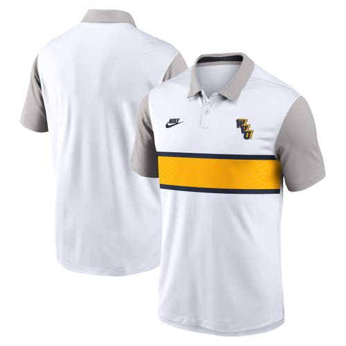 Nike White/gray West Virginia Mountaineers Athletic Prep Legacy Logo Vapor Performance Polo In White