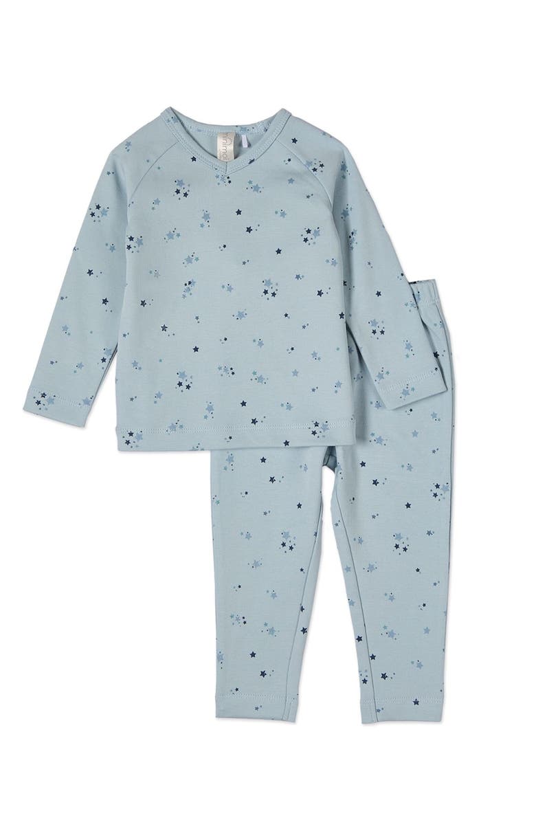 MiniMoi 2 Piece My Brightest Star Cotton V-Neck Pajama set, Main, color, Blue