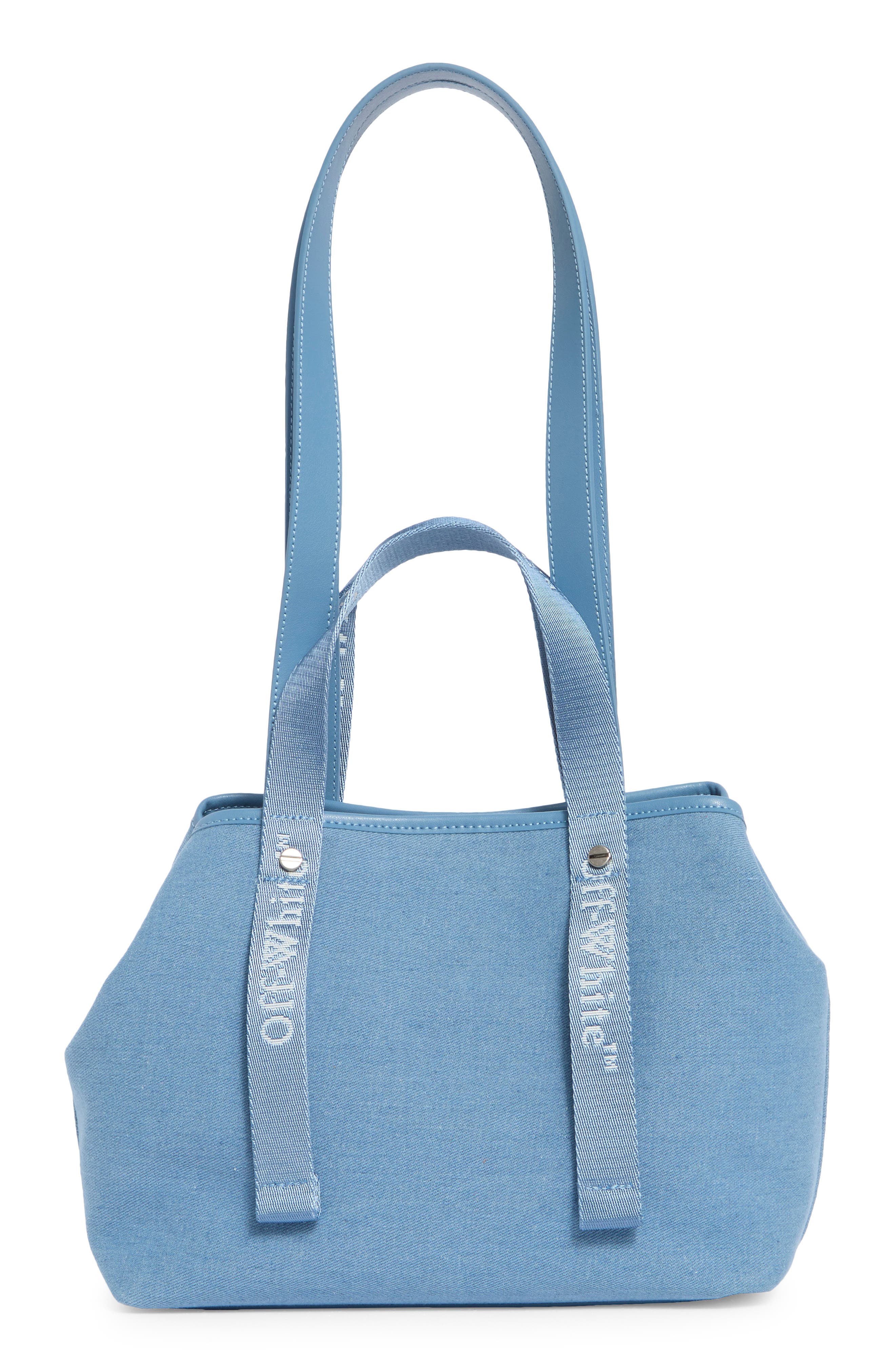 Off-White Small Classic Day Off Denim Tote, Alternate, color, Light Blue