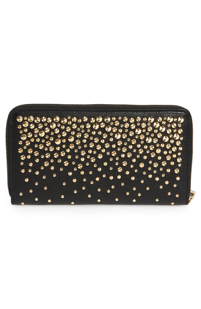 McQueen Alexander McQueen Studded Leather Continental Wallet, Alternate, color, 