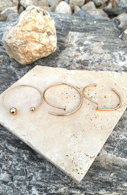 Adornia Plated 3-cuff Bracelet Set In Gold