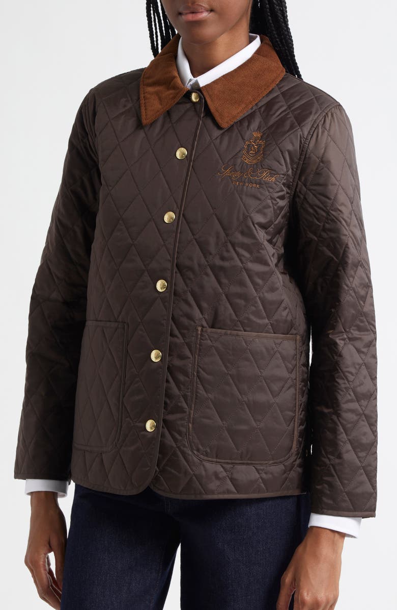 Sporty & Rich Vendome Quilted Nylon Jacket, Alternate, color, 