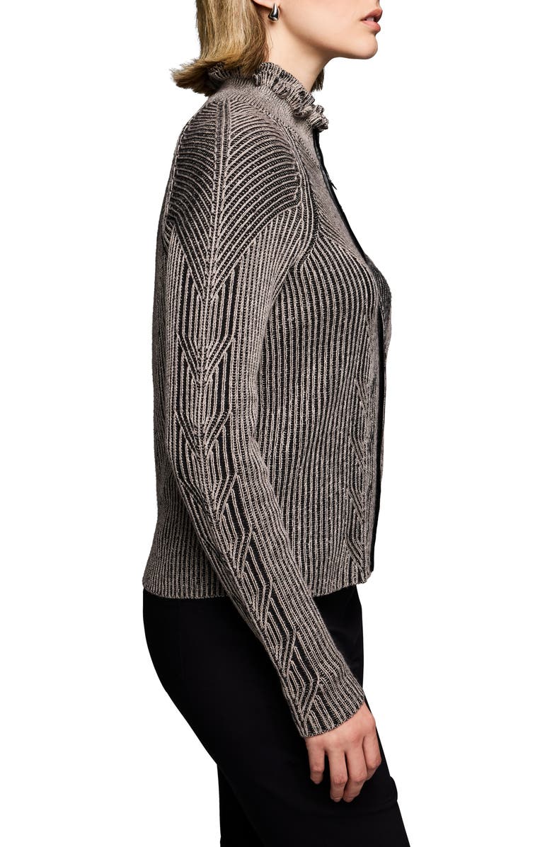 NIC+ZOE NIC AND ZOE ENGINEERED ZIP CARDIGAN, Alternate, color, Black Multi