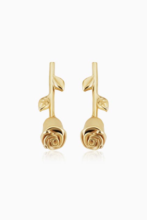 14K Gold Kiss From A Rose Studs