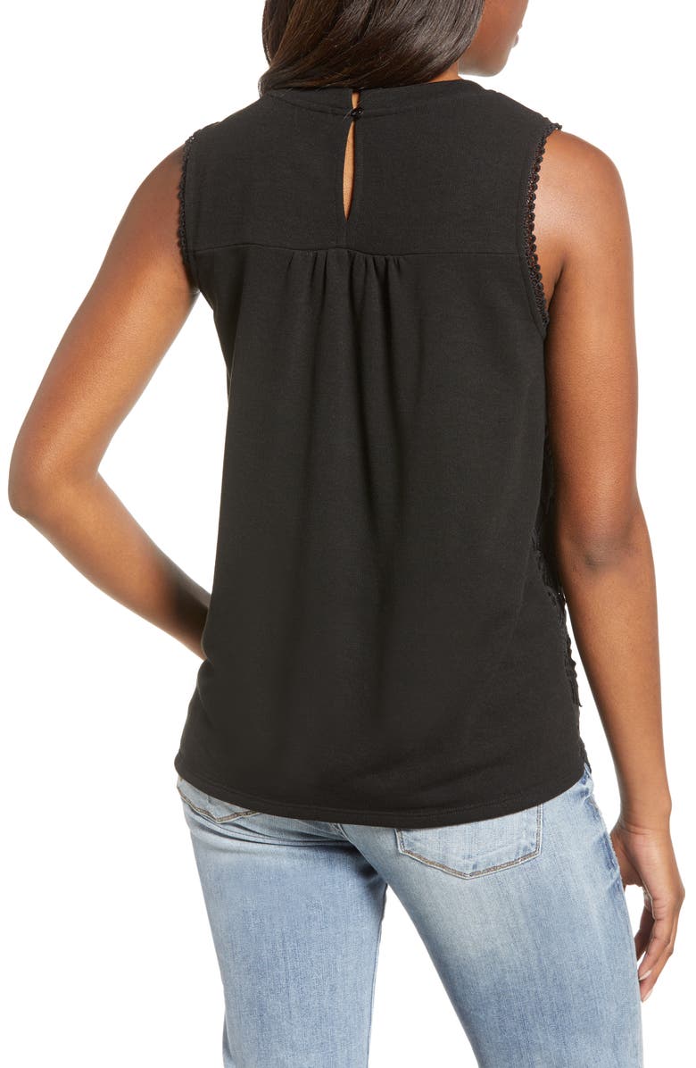 Everleigh Lace Front Sleeveless Top, Alternate, color, 