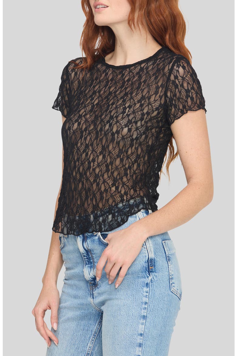 Avila Lace Baby Tee, Alternate, color, BLACK