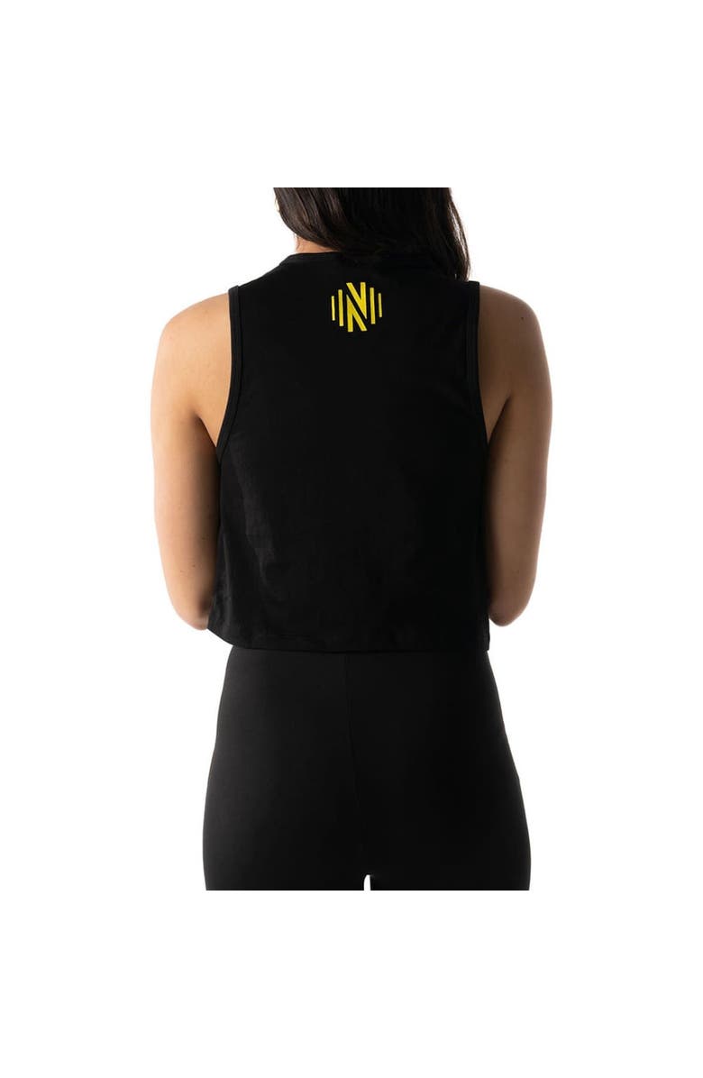 THE WILD COLLECTIVE Women's The Wild Collective Black Nashville SC Crop Muscle Tri-Blend Tank Top, Alternate, color, 