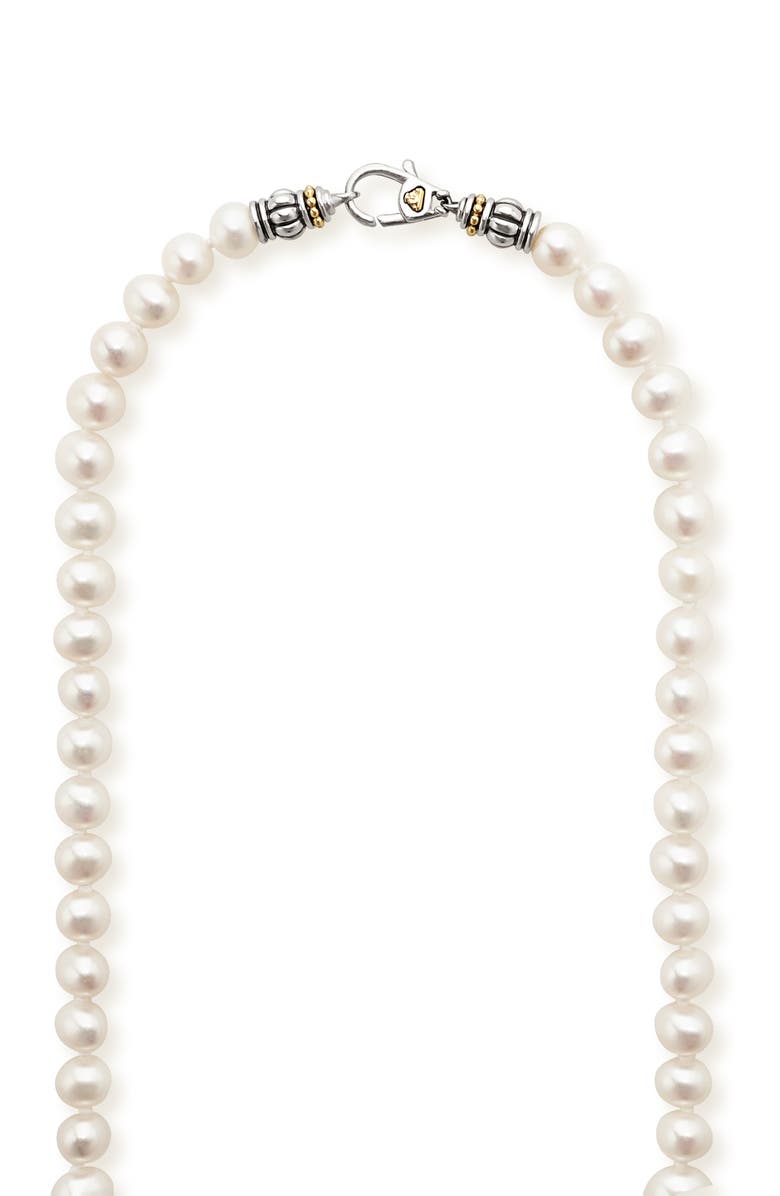 LAGOS Luna Freshwater Pearl Necklace, Alternate, color, Silver