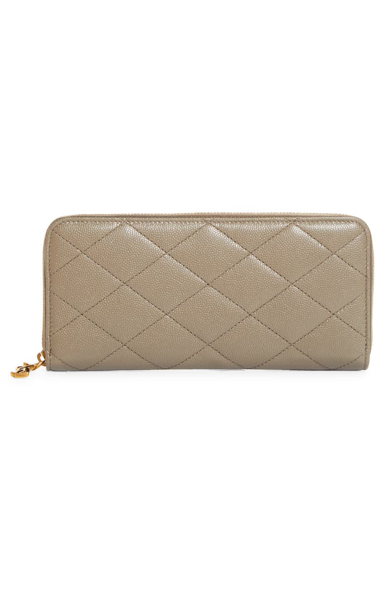 Saint Laurent Cassandre Bijou Zip Wallet, Alternate, color, Light Taupe