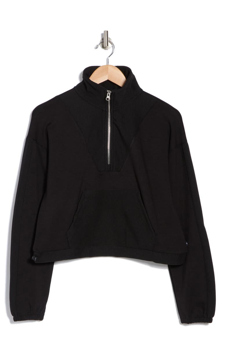 Jessica Simpson Soft Luxe Ribbed Panel Half Zip Pullover, Alternate, color, 