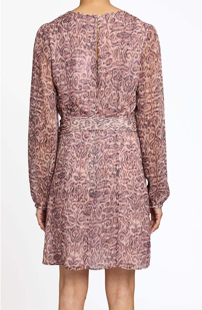 Santorelli Darya Long Sleeve Dress in Printed Georgette, Alternate, color, Dusty Lilac Multi