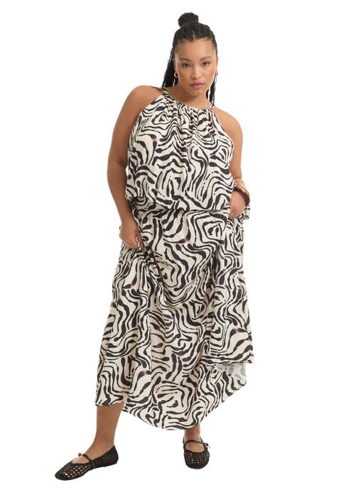 Patterned Cropped Halter Top