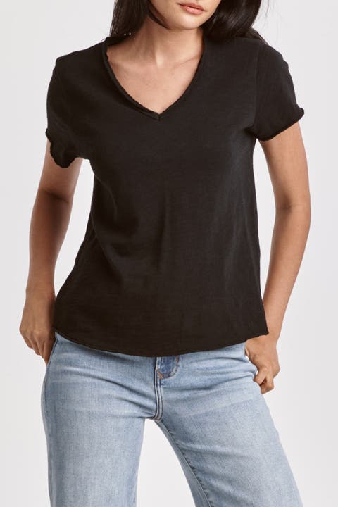 Vanya V-neck Slub Knit T-shirt