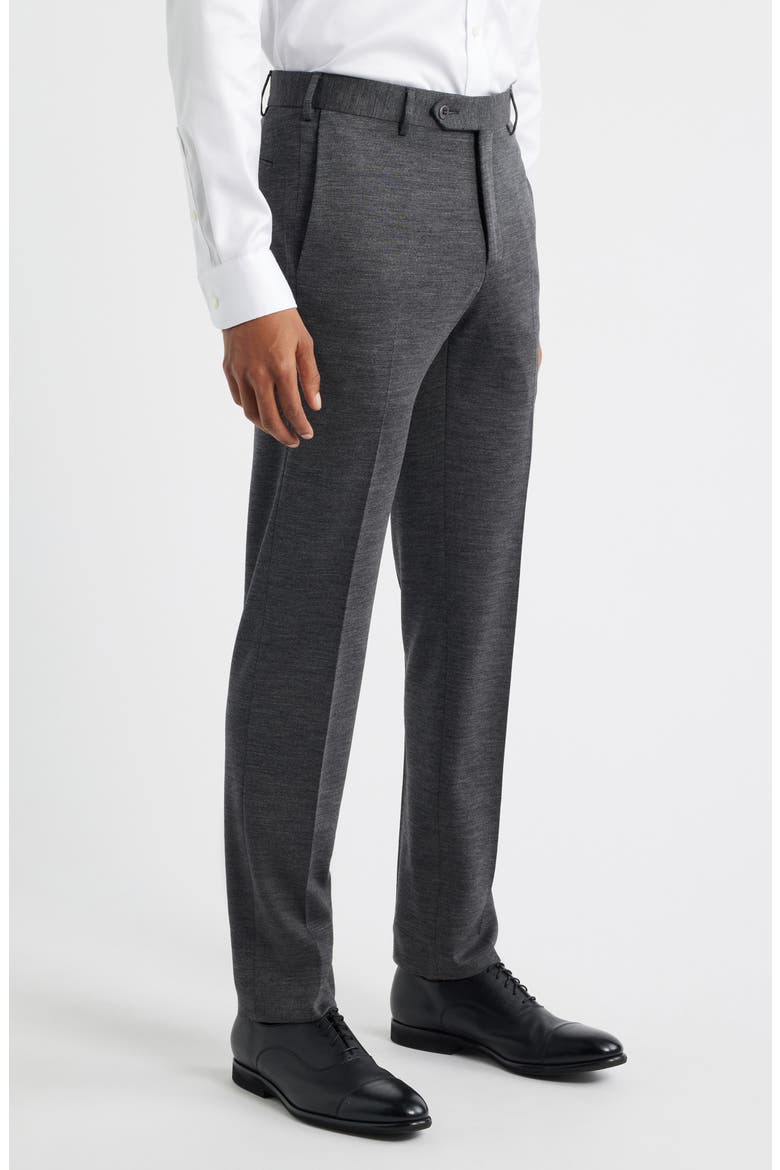 Parker Flat Front Wool Dress Pants, Alternate, color, CHARCOAL