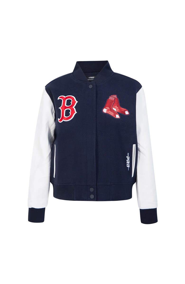 PRO STANDARD Women's Pro Standard Navy Boston Red Sox Game Day Classics Wool Varsity Jacket, Alternate, color, 