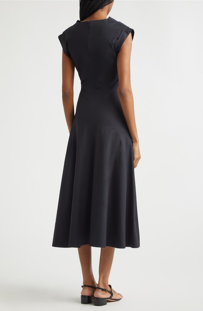 Veronica Beard Lisette Stretch Cotton Midi Dress, Alternate, color, Black