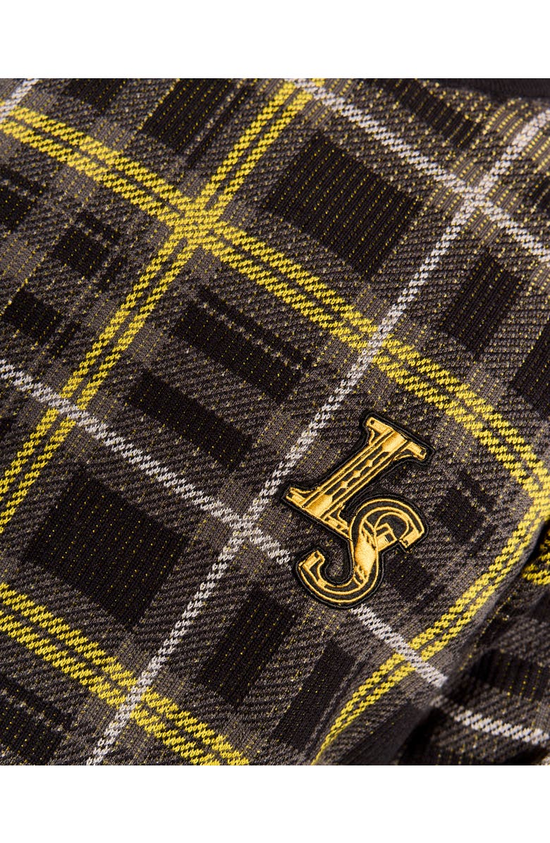 Lyle & Scott Ribbed Jacquard Tartan Crew Neck, Alternate, color, Jet Black