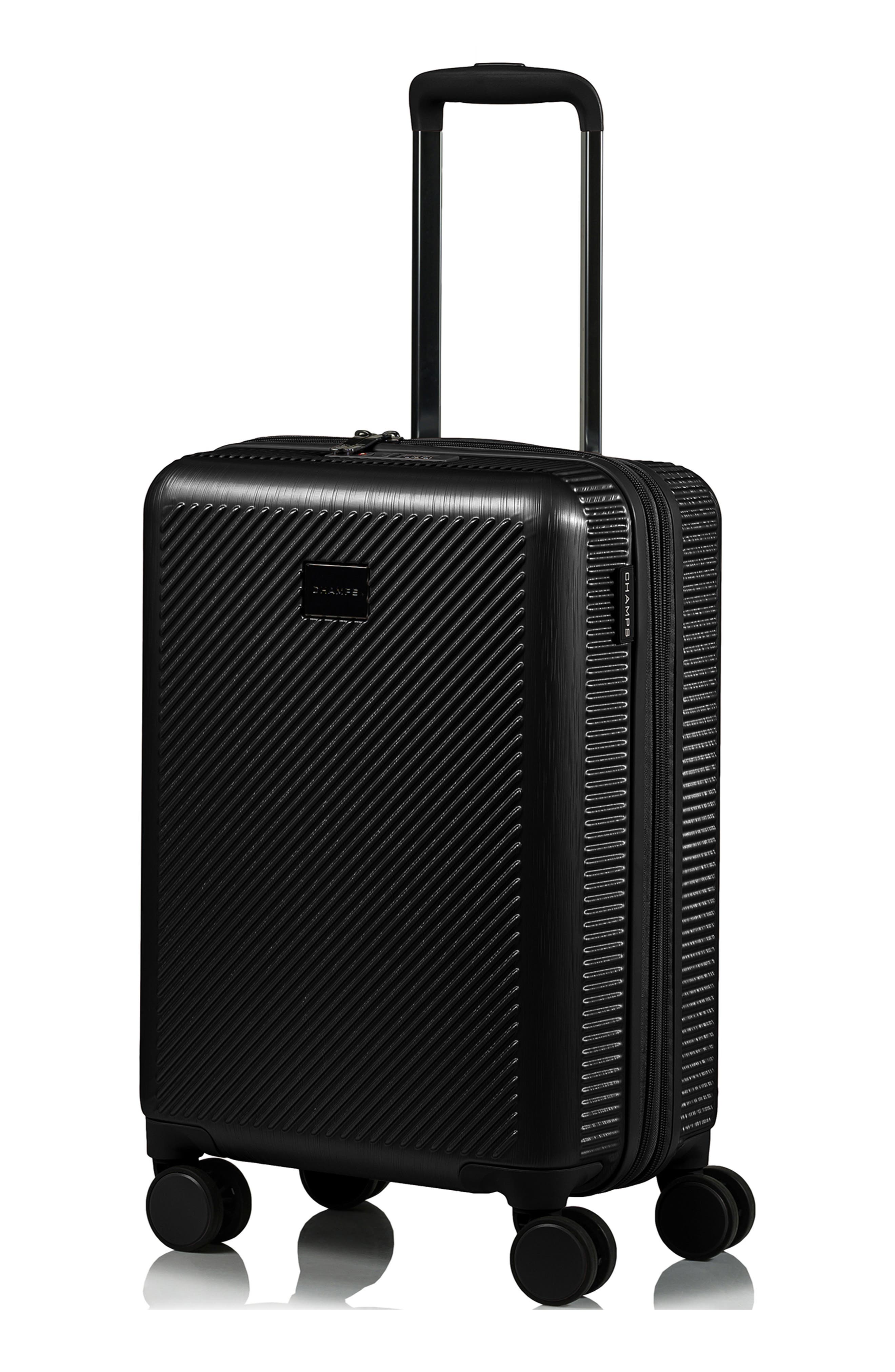 CHAMPS Iconic II Carry-On Hardside Suitcase, Alternate, color, Black