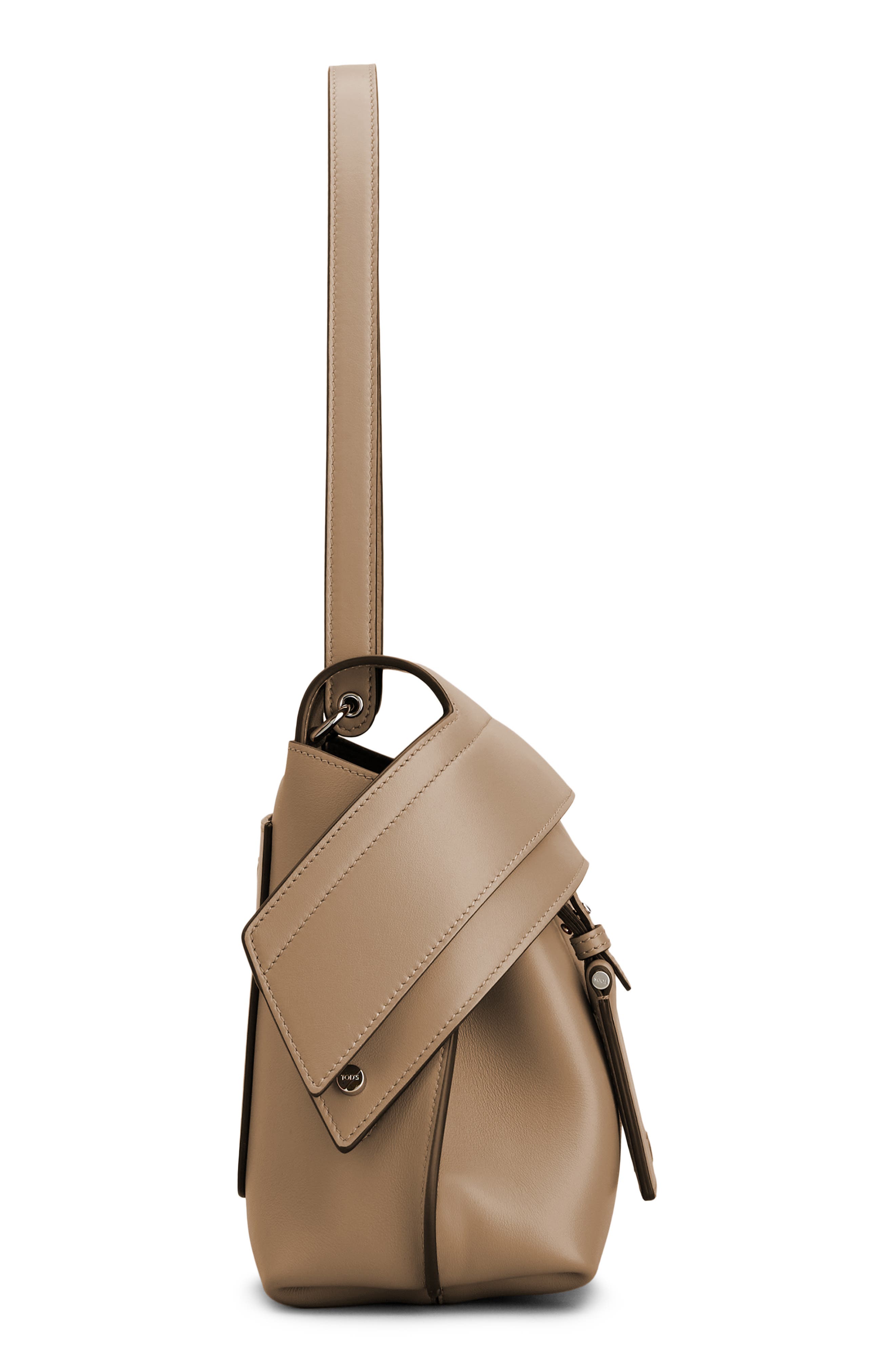 Tod's Small Wave Shoulder Bag, Alternate, color, Creta Chiaro