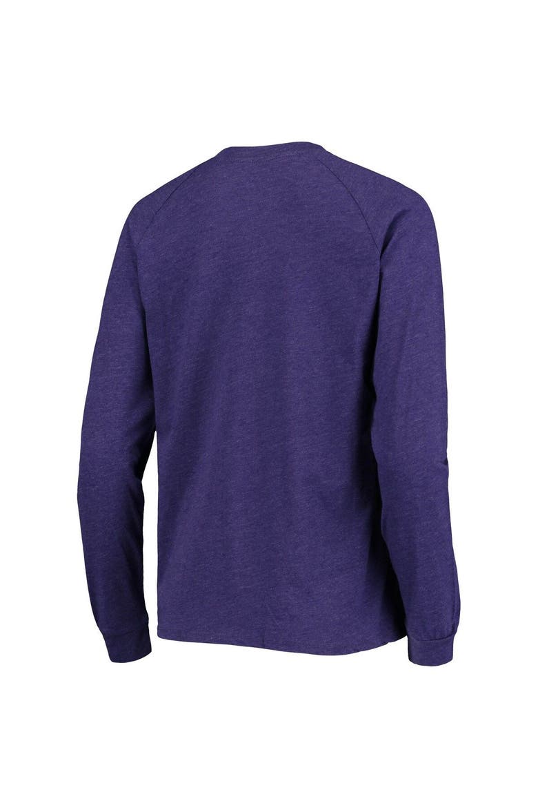 Women's Concepts Sport Heathered Black/Heathered Purple Los Angeles Lakers Raglan Long Sleeve T-Shirt & Shorts Sleep Set, Alternate, color, Heather Black