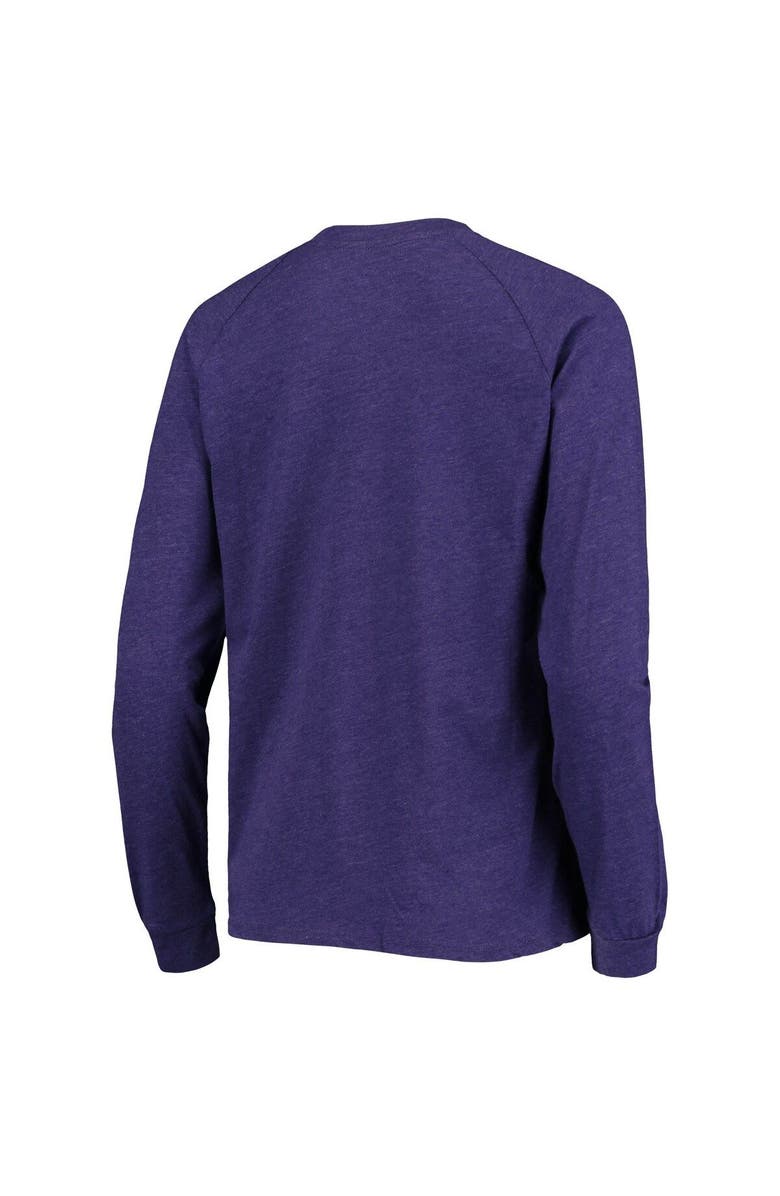 CONCEPTS SPORT Women's Concepts Sport Heathered Black/Heathered Purple Los Angeles Lakers Raglan Long Sleeve T-Shirt & Shorts Sleep Set, Alternate, color, Heather Black