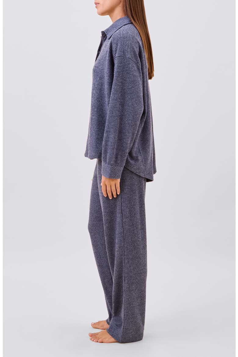 Super Soft Waffle Knit Pajamas, Alternate, color, STEEL BLUE
