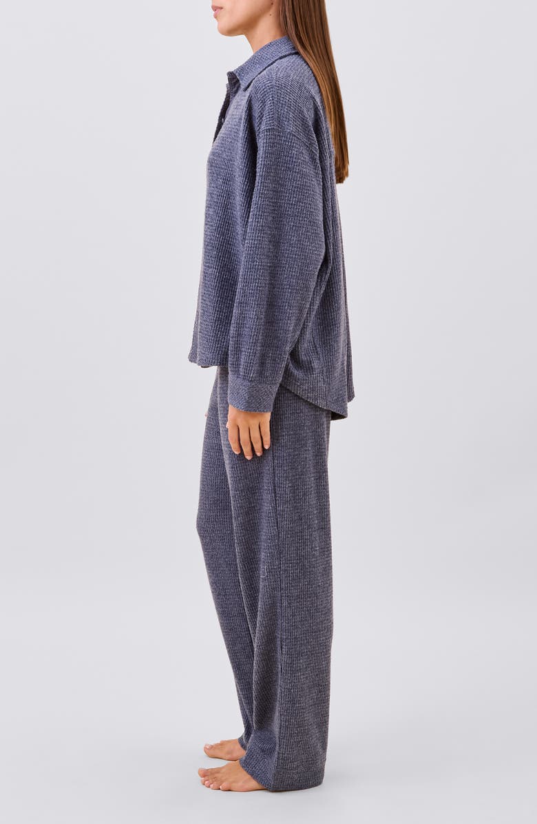 Papinelle Super Soft Waffle Knit Pajamas, Alternate, color, Steel Blue