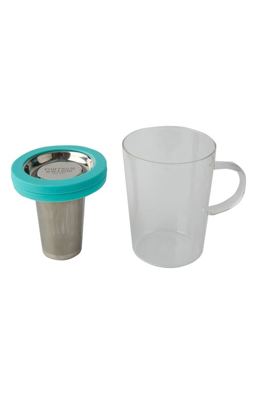Fortnum & Mason Eau De Nil Glass Infuser Mug In Silver